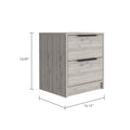 Washington Nightstand, Two Large Drawers Beige Mdf Engineered Wood