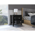 Breeze Four Legged Modern Bedroom Nightstand, With Two Drawers White Mdf Engineered Wood