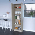 Virginia Double Door Storage Cabinet, Five Shelves 5 Or More Shelves Beige Primary Living Space Modern Mdf Engineered Wood