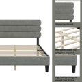 Queen Bed Frame With Headboard,Sturdy Platform Bed With Wooden Slats Support,No Box Spring,Mattress Foundation,Easy Assembly Light Grey Wood