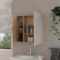 Kenya Medicine Cabinet, Mirror, Double Door, Four Interior Shelves Beige Mdf Engineered Wood