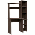 Nashville Writing Desk, Six Shelves Brown Mdf Engineered Wood