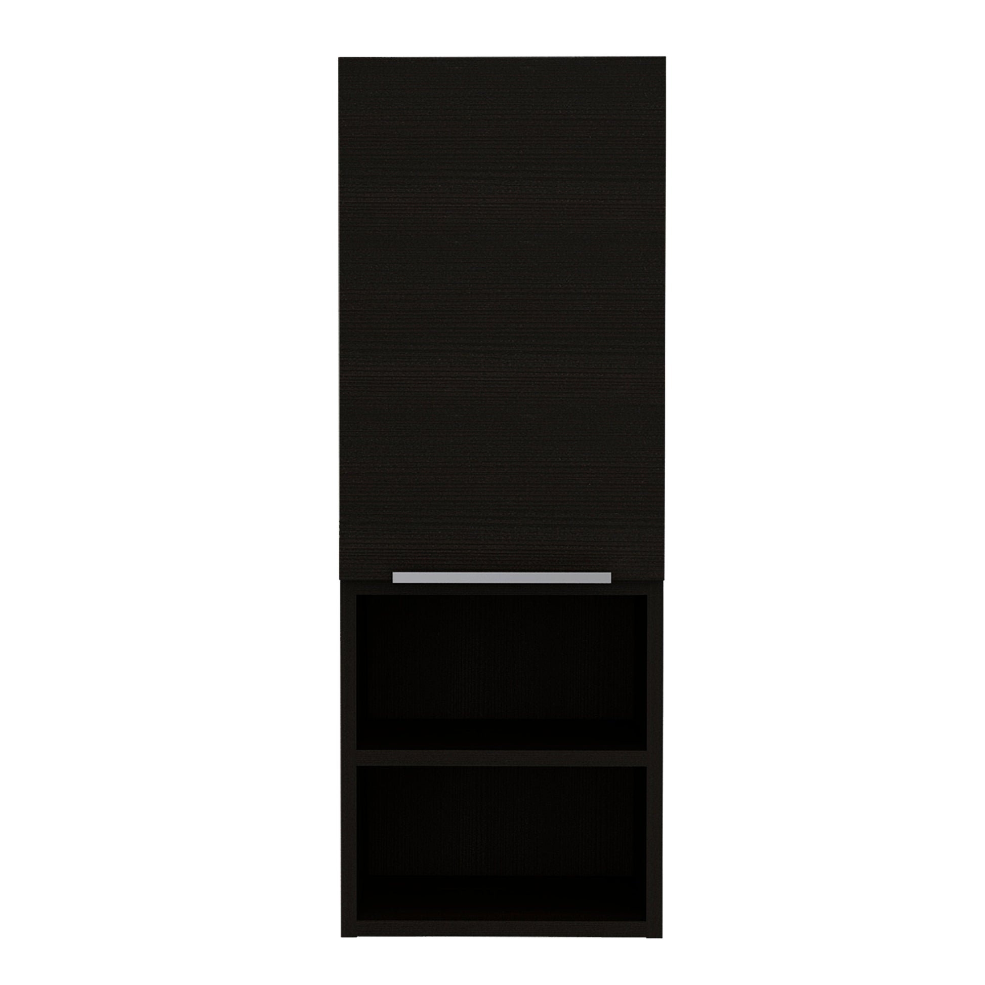 Milwaukee Medicine Cabinet, Two Shelves, Single Door Cabinet, Two Interior Shelves Black Mdf Engineered Wood