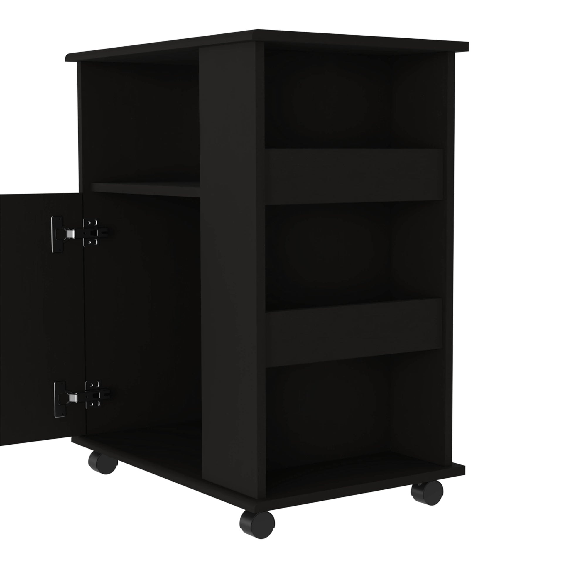 Clayton Kit Lower Microwave Cabinet Black Dining Room Modern Mdf Shelves Included Engineered Wood