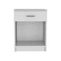 Pictor Nightstand, One Drawer, Lower Shelf, Superior Top White Mdf Engineered Wood