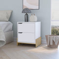 Lovell Nightstand With Sturdy Base And 2 Drawers Multicolor Mdf Engineered Wood