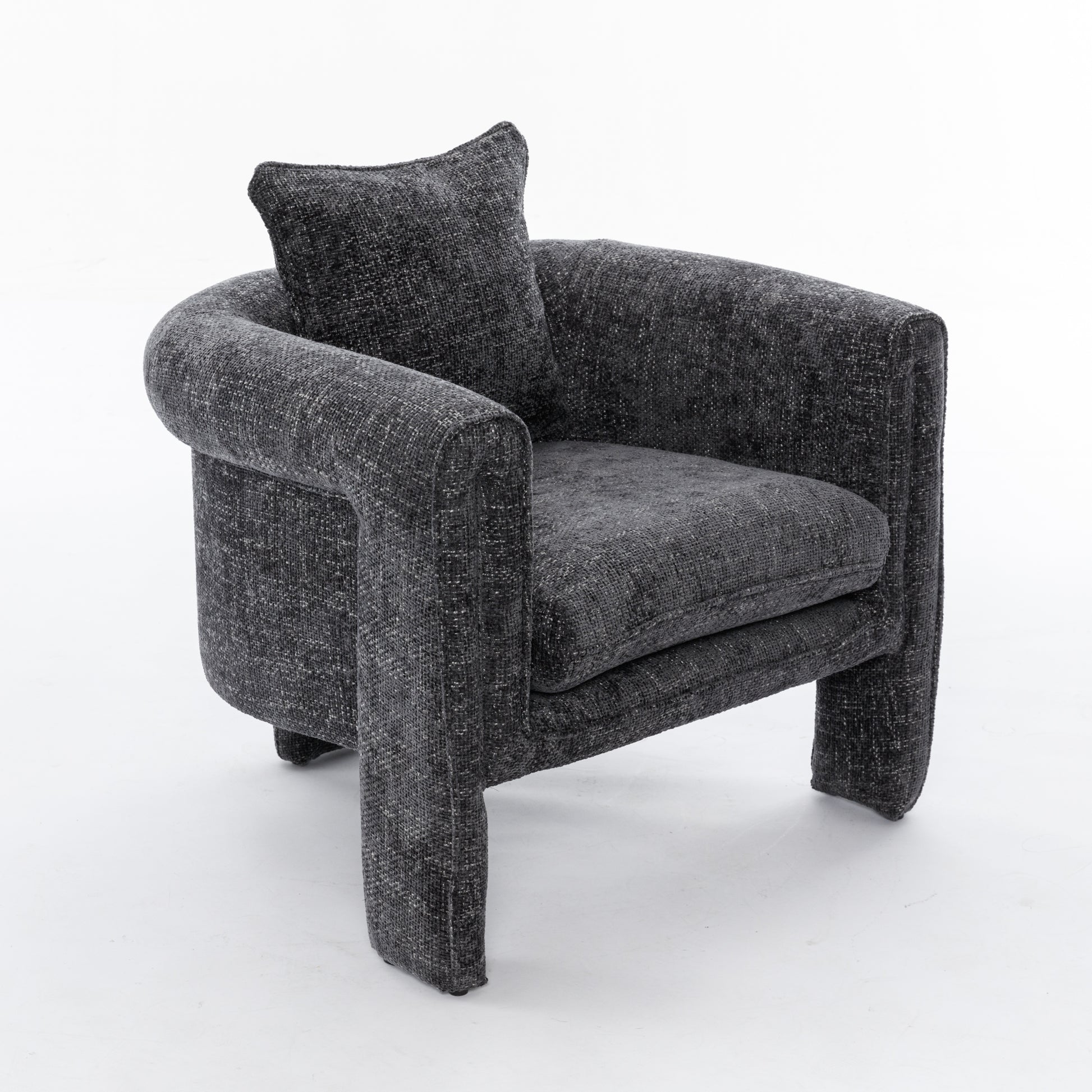 Modern Style Accent Chair Armchair For Living Room, Bedroom, Guest Room,Office,Rock Black Rock Black Upholstered