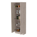 Virginia Double Door Storage Cabinet, Five Shelves Beige Mdf Engineered Wood