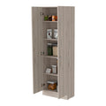 Virginia Double Door Storage Cabinet, Five Shelves 5 Or More Shelves Beige Primary Living Space Modern Mdf Engineered Wood