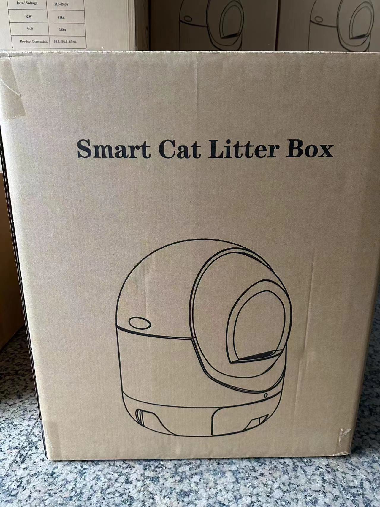 Smart Automatic Cat Litter Box,Automatic Scooping And Odor Removal, App Control, Support 5G&2.4G Wifi For Multiple Cats, Double Odor Removal White Abs