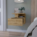 Augusta Floating Nightstand with 2 Tier Shelf and 1 beige-mdf-engineered wood