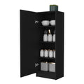 Miami Single Door Pantry, Four Shelves Black Mdf Engineered Wood