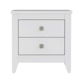 Breeze Four Legged Modern Bedroom Nightstand, with Two white-mdf-engineered wood