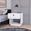 Sumter 1 Drawer Nightstand, Storage Shelf White Mdf Engineered Wood