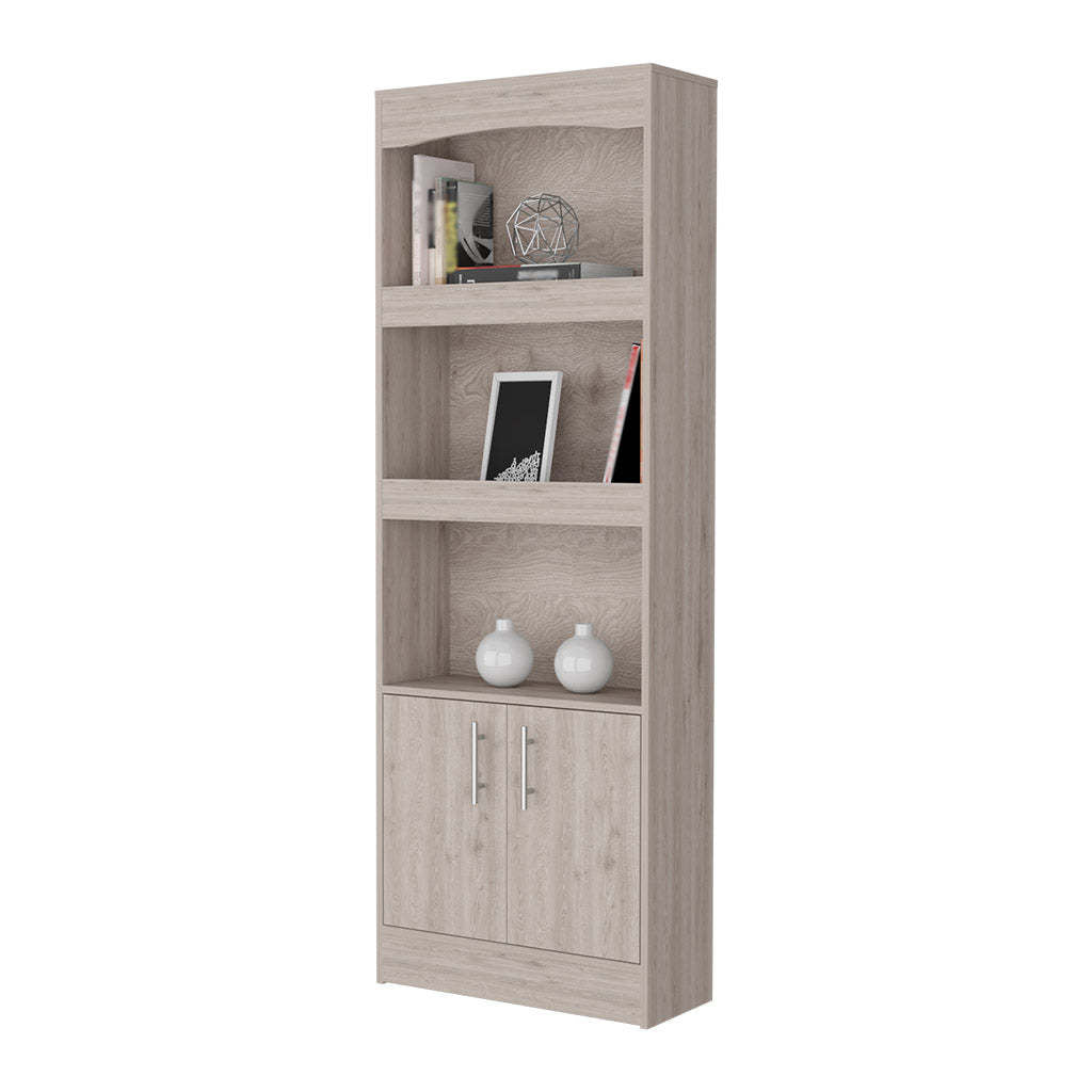 Durango Bookcase, Three Shelves, Double Door Cabinet Black Mdf Engineered Wood