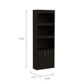 Durango Bookcase, Three Shelves, Double Door Cabinet Black Mdf Engineered Wood