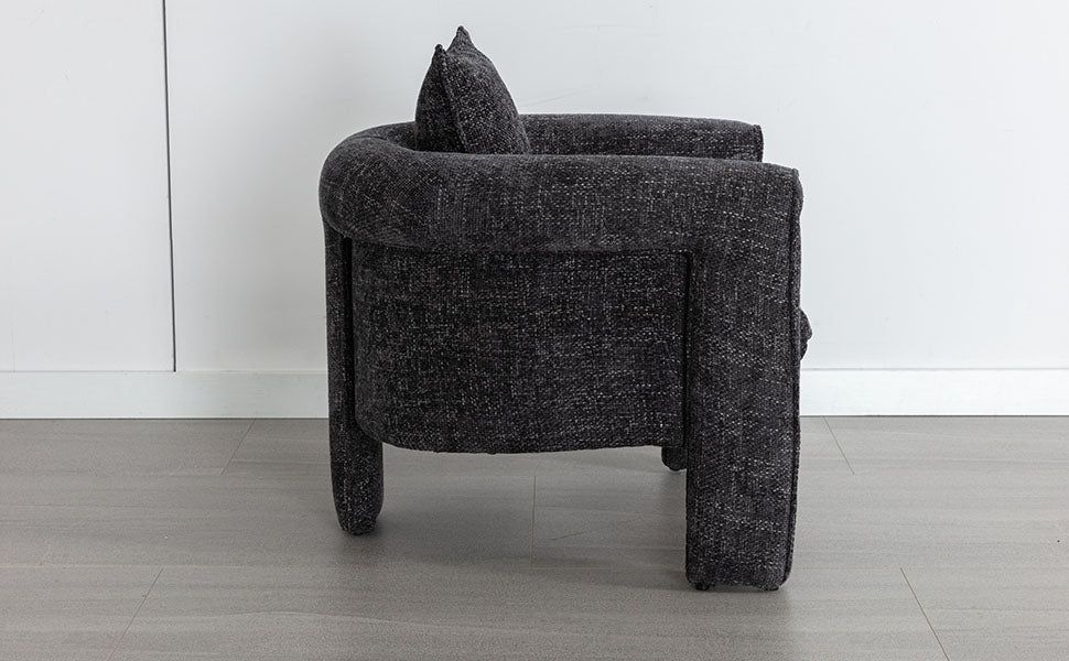 Modern Style Accent Chair Armchair For Living Room, Bedroom, Guest Room,Office,Rock Black Rock Black Upholstered