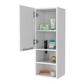 Milwaukee Medicine Cabinet, Two Shelves, Single Door Cabinet, Two Interior Shelves White Mdf Engineered Wood