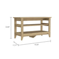 Vilna Storage Bench, Two Open Shelves, Four Legs Beige Mdf Engineered Wood