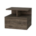 Augusta Floating Nightstand with 2 Tier Shelf and 1 brown-mdf-engineered wood