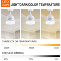 Smart 48 In. Integrated Led Balck Ceiling Fan With Remote Contorl And Plywood Blades White Plywood