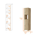 Charlotte Linen Cabinet, 2 Single Door Cabinet, Division, One Shelf Beige 2 1 Bathroom Freestanding Modern Mdf Engineered Wood