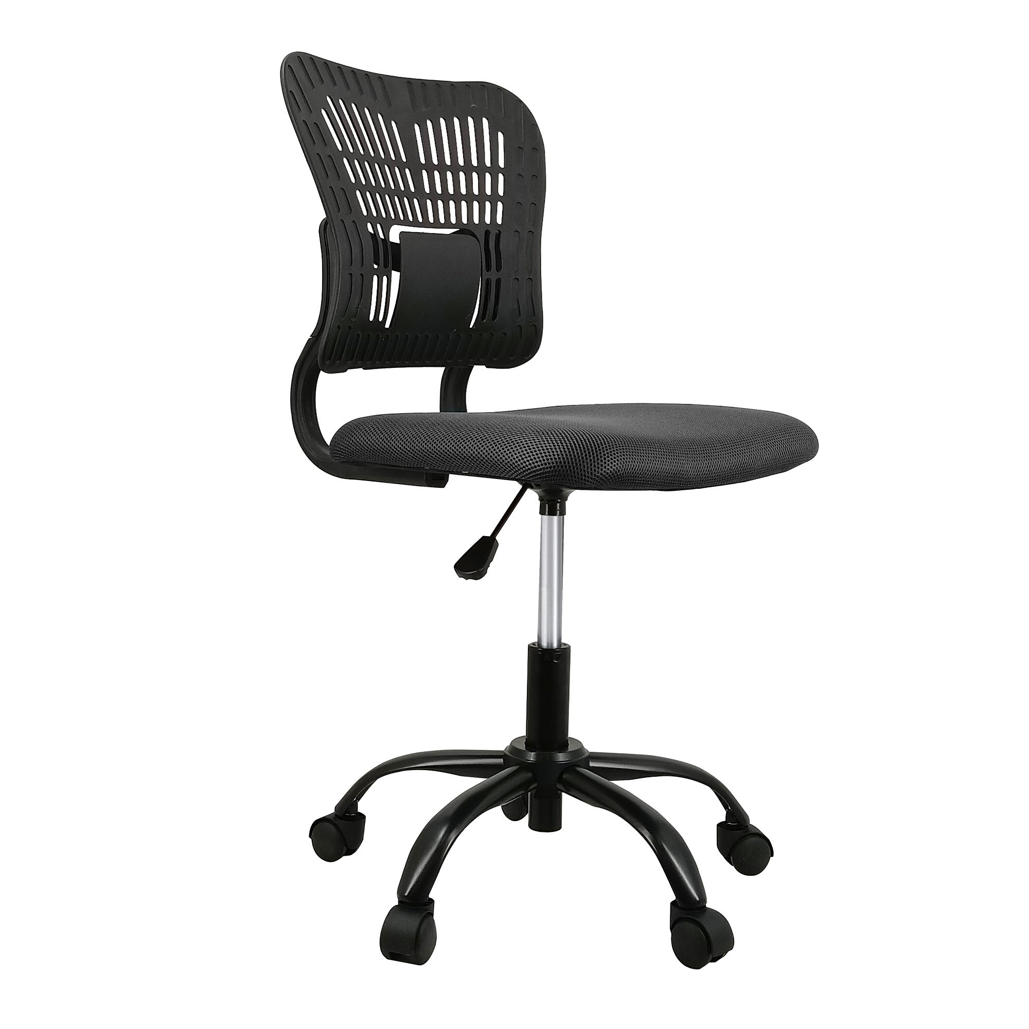 Office Chair Armless Ergonomic Desk Chair Adjustable black-modern-foam-fabric