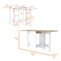 Kailua Folding Dining Table, Space Saving, Foldable In 3 Forms Multicolor Mdf Engineered Wood