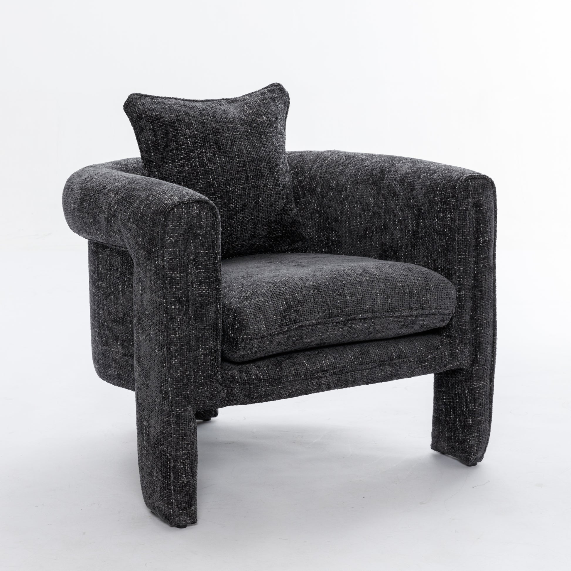 Modern Style Accent Chair Armchair For Living Room, Bedroom, Guest Room,Office,Rock Black Rock Black Upholstered