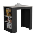 Harlan Kitchen Island, Counter Height Table Top With 3 Side Shelf Multicolor Mdf Engineered Wood