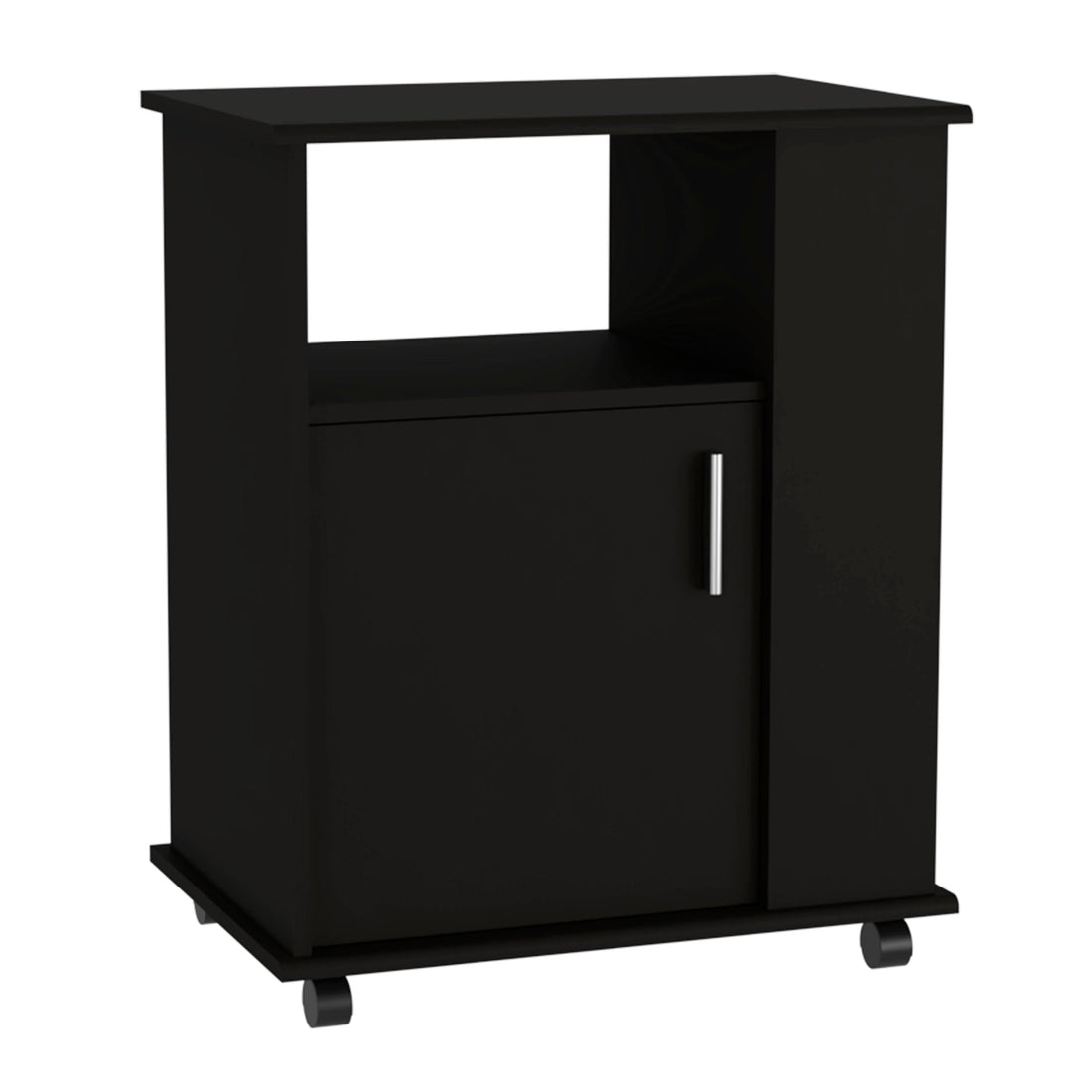 Clayton Kit Lower Microwave Cabinet Black Dining Room Modern Mdf Shelves Included Engineered Wood