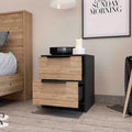 Washington Nightstand, Two Large Drawers Multicolor Mdf Engineered Wood