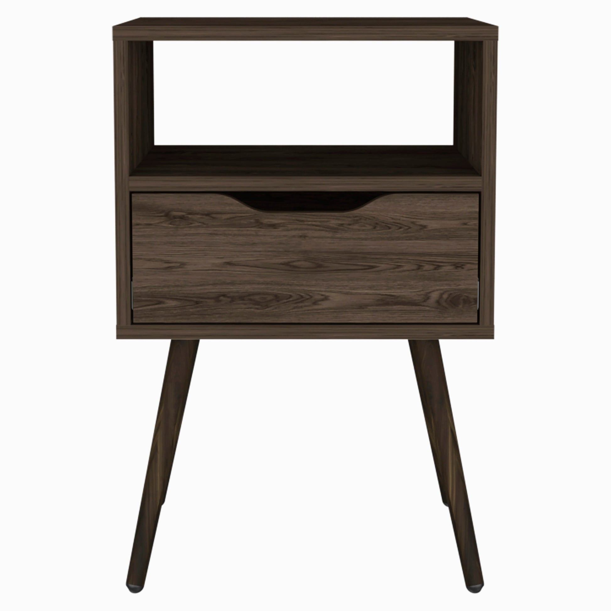 Allie Nightstand, Superior Top, Open Shelf, One Drawer Multicolor Mdf Engineered Wood