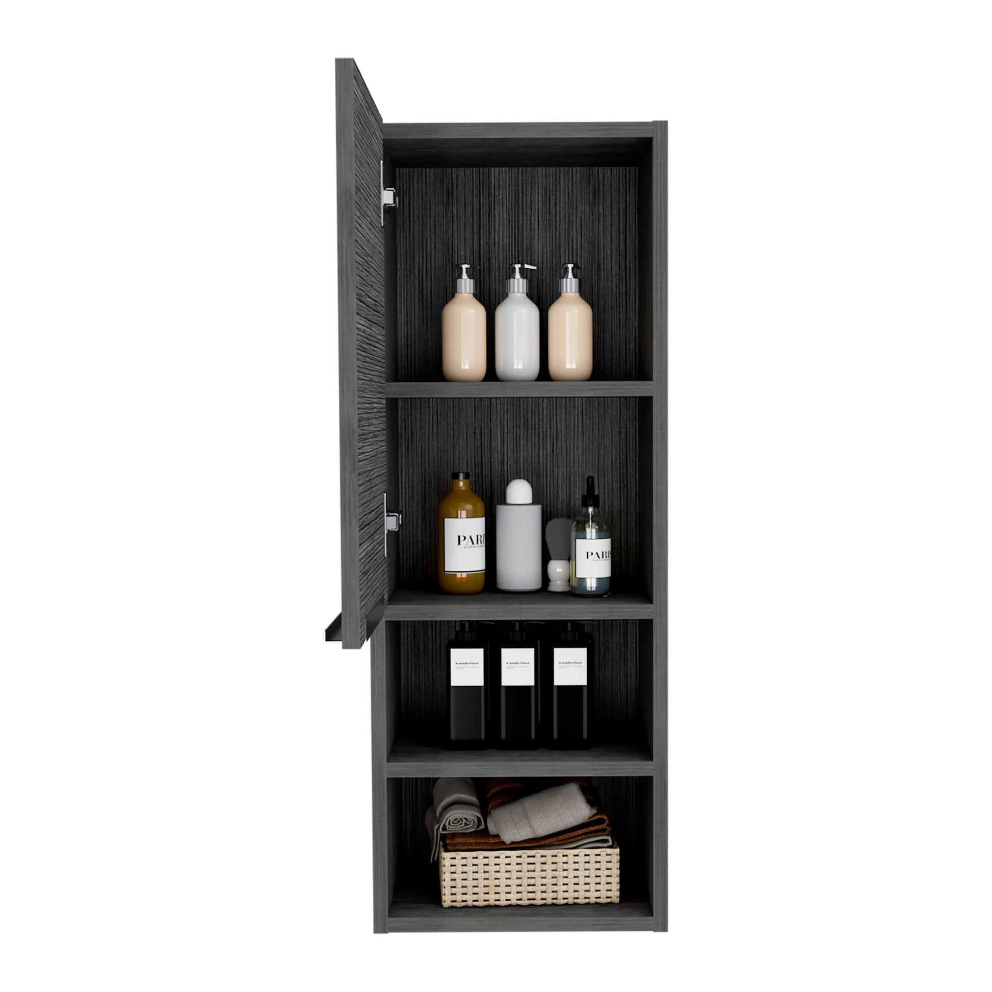 Milwaukee Medicine Cabinet, Two Shelves, Single Door Cabinet, Two Interior Shelves Brown Mdf Engineered Wood