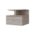 Augusta Floating Nightstand With 2 Tier Shelf And 1 Drawer Beige Mdf Engineered Wood