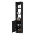 Kansas Linen Cabinet, Three Shelves, One Cabinet Black Mdf Engineered Wood