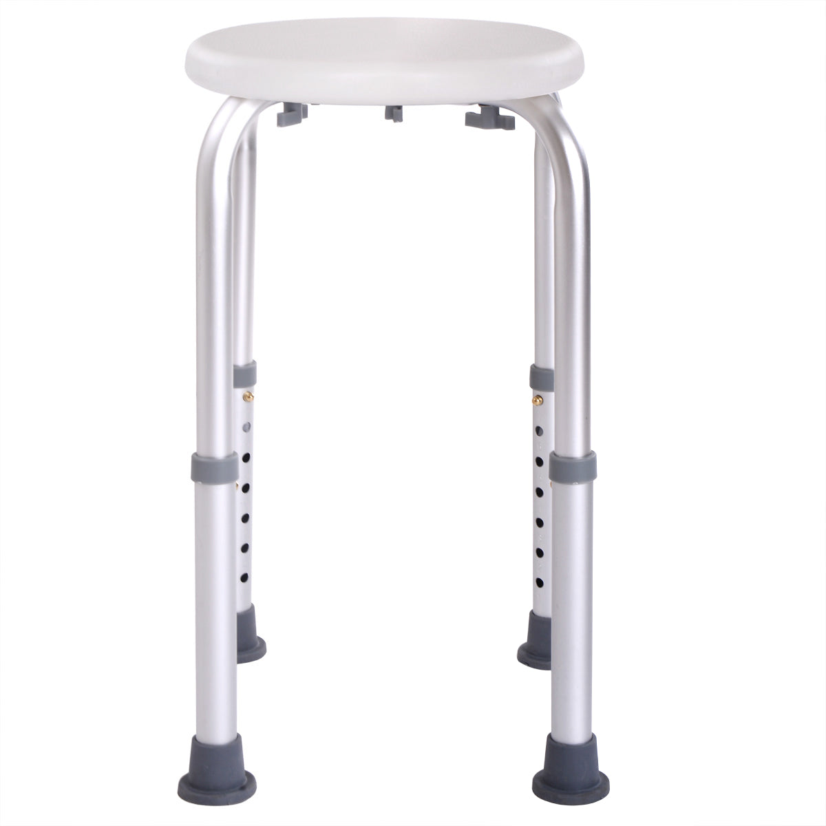 Shower Stool Bath Bench With Adjustable Heights And Non Slip Rubber For Safety And Stability White Aluminium Alloy