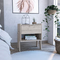 Hyacinth Nightstand, One Drawer, Open Shelf Beige Mdf Engineered Wood