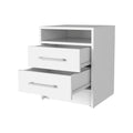 Philadelphia Nightstand, Two Drawers, Concealed Shelf White Mdf Engineered Wood