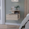 Augusta Floating Nightstand with 2 Tier Shelf and 1 beige-mdf-engineered wood