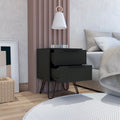 Nuvo 2 Nightstand,Two Drawers, Hairpin Legs Black Mdf Engineered Wood