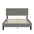 Queen Bed Frame With Headboard,Sturdy Platform Bed With Wooden Slats Support,No Box Spring,Mattress Foundation,Easy Assembly Light Grey Wood