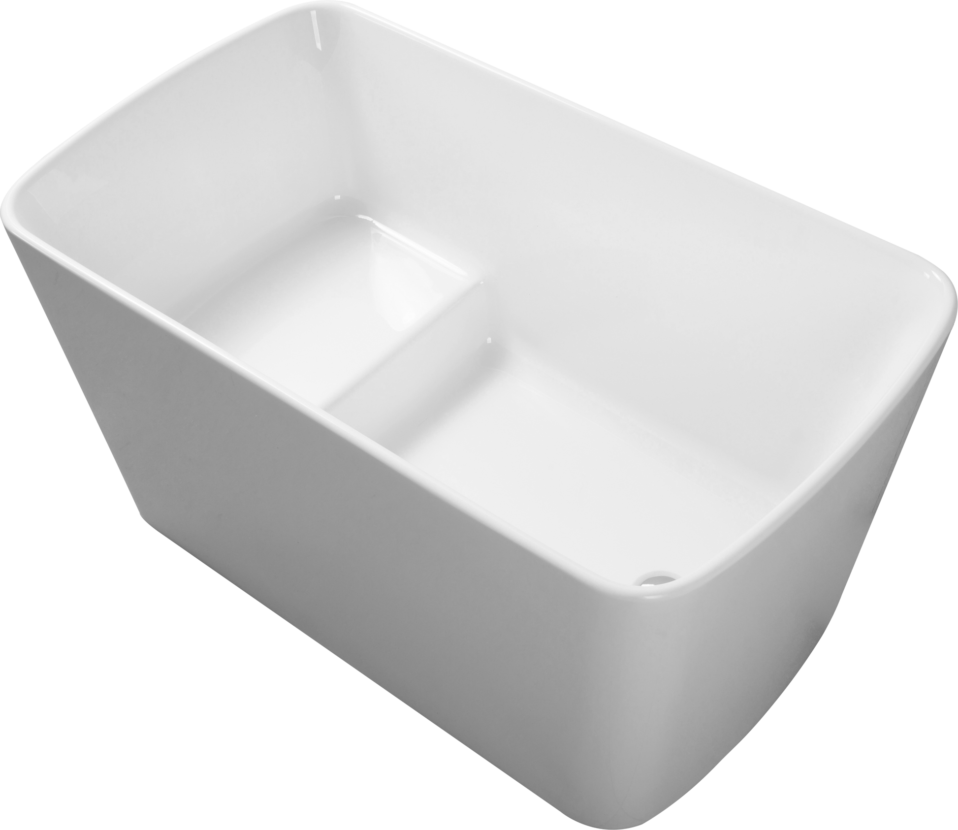 49'' Acrylic Freestanding Soaking Bathtub, Square Shape Japanese Soaking Hot Tub, Sit In Design With Chrome Overflow And Drain For Express Delivery, Glossy White 23Amazing 49 W1920P179228 White Acrylic