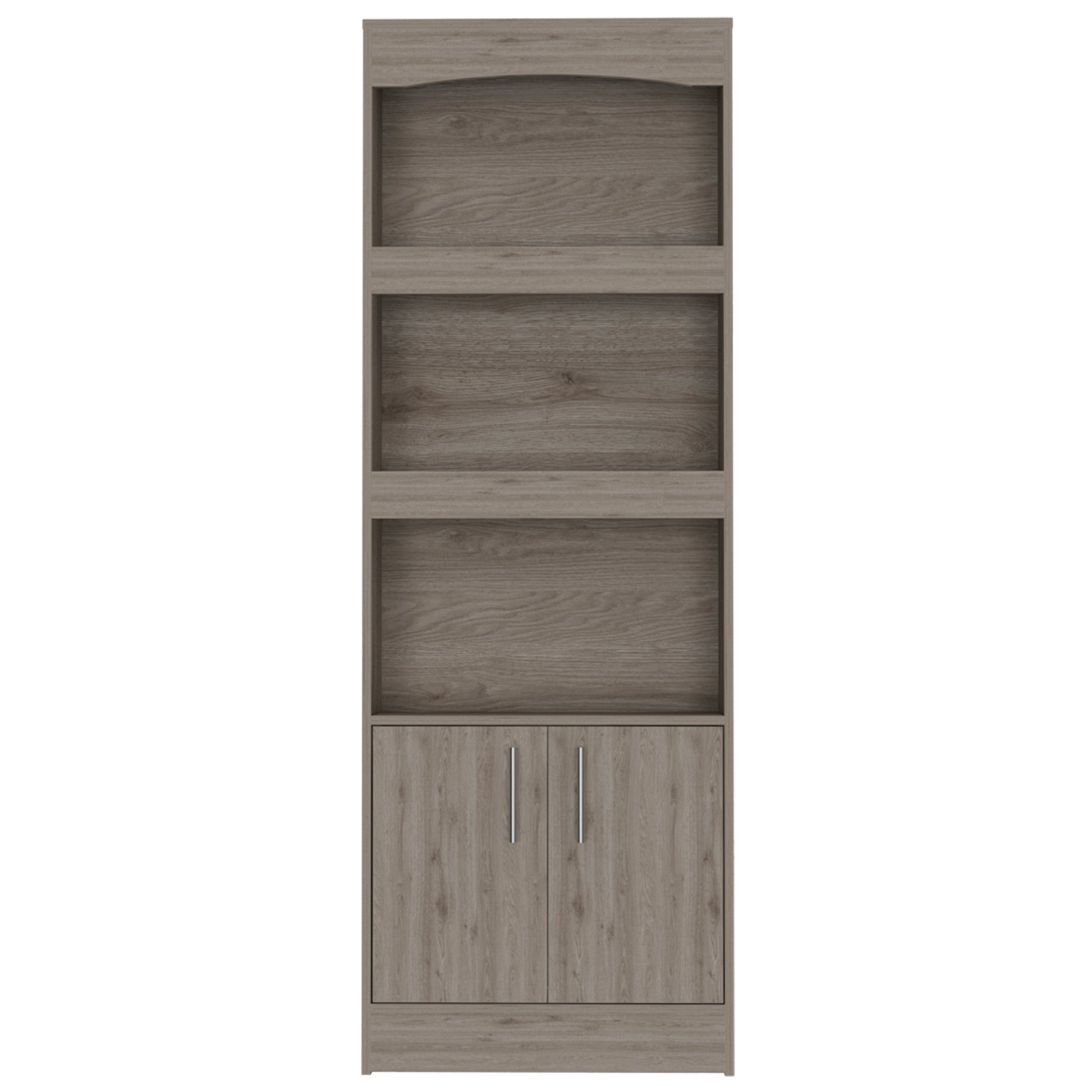 Durango Bookcase, Three Shelves, Double Door Cabinet Beige Mdf Engineered Wood