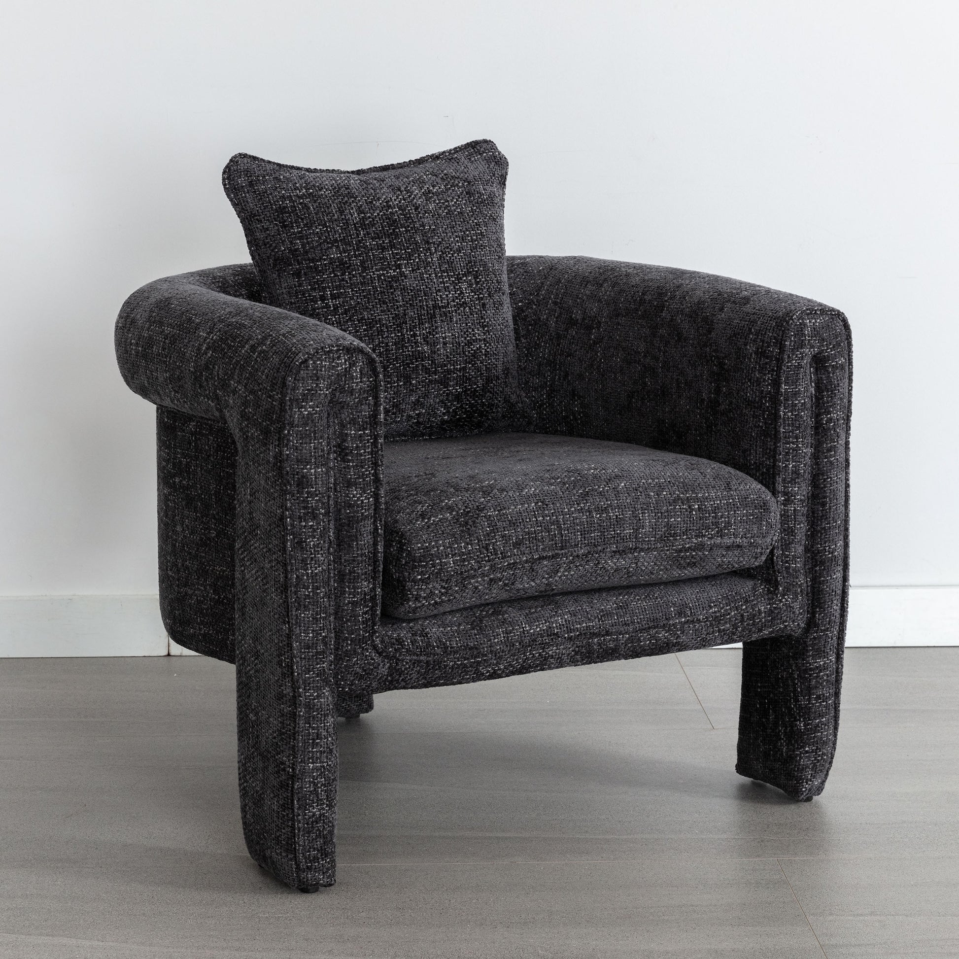 Modern Style Accent Chair Armchair For Living Room, Bedroom, Guest Room,Office,Rock Black Rock Black Upholstered