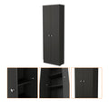 Virginia Double Door Storage Cabinet, Five Shelves Black Bedroom Modern Mdf Engineered Wood