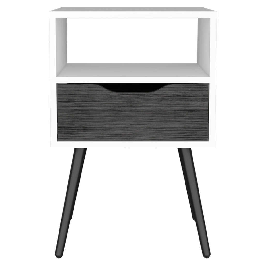 Allie Nightstand, Superior Top, Open Shelf, One Drawer Multicolor Mdf Engineered Wood