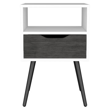 Allie Nightstand, Superior Top, Open Shelf, One Drawer Multicolor Mdf Engineered Wood