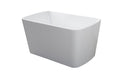 49'' Acrylic Freestanding Soaking Bathtub, Square Shape Japanese Soaking Hot Tub, Sit In Design With Chrome Overflow And Drain For Express Delivery, Glossy White 23Amazing 49 W1920P179228 White Acrylic