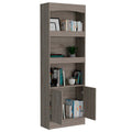 Durango Bookcase, Three Shelves, Double Door Cabinet Black Mdf Engineered Wood